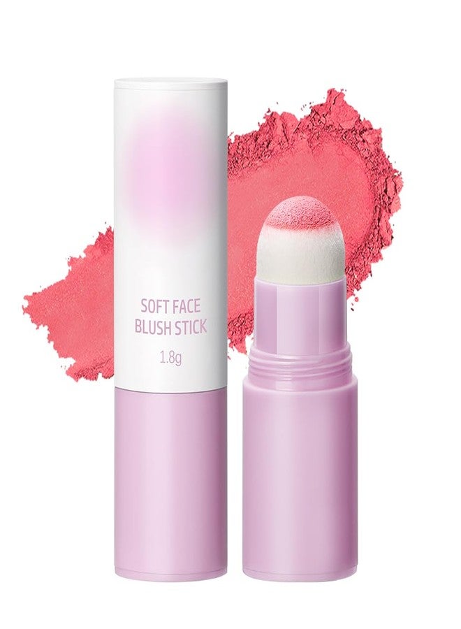Loske Soft Face Blush Stick, Matte Natural Long Lasting Blush for a Flawless Finish, Creamy Blendable Formula for All Skin Types, Everyday Wear Professional Quality Makeup (Shy pink, Large) - Image 1